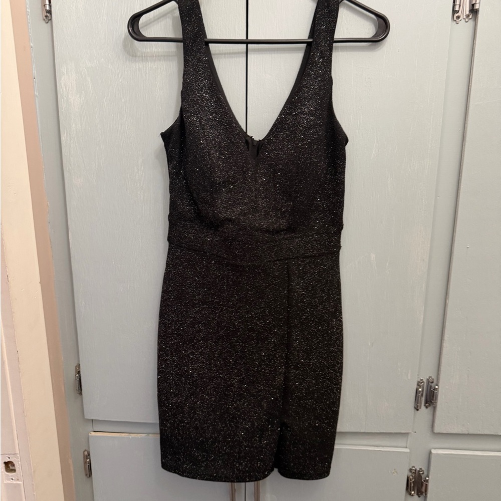 Chic Black Glitter Mini Dress